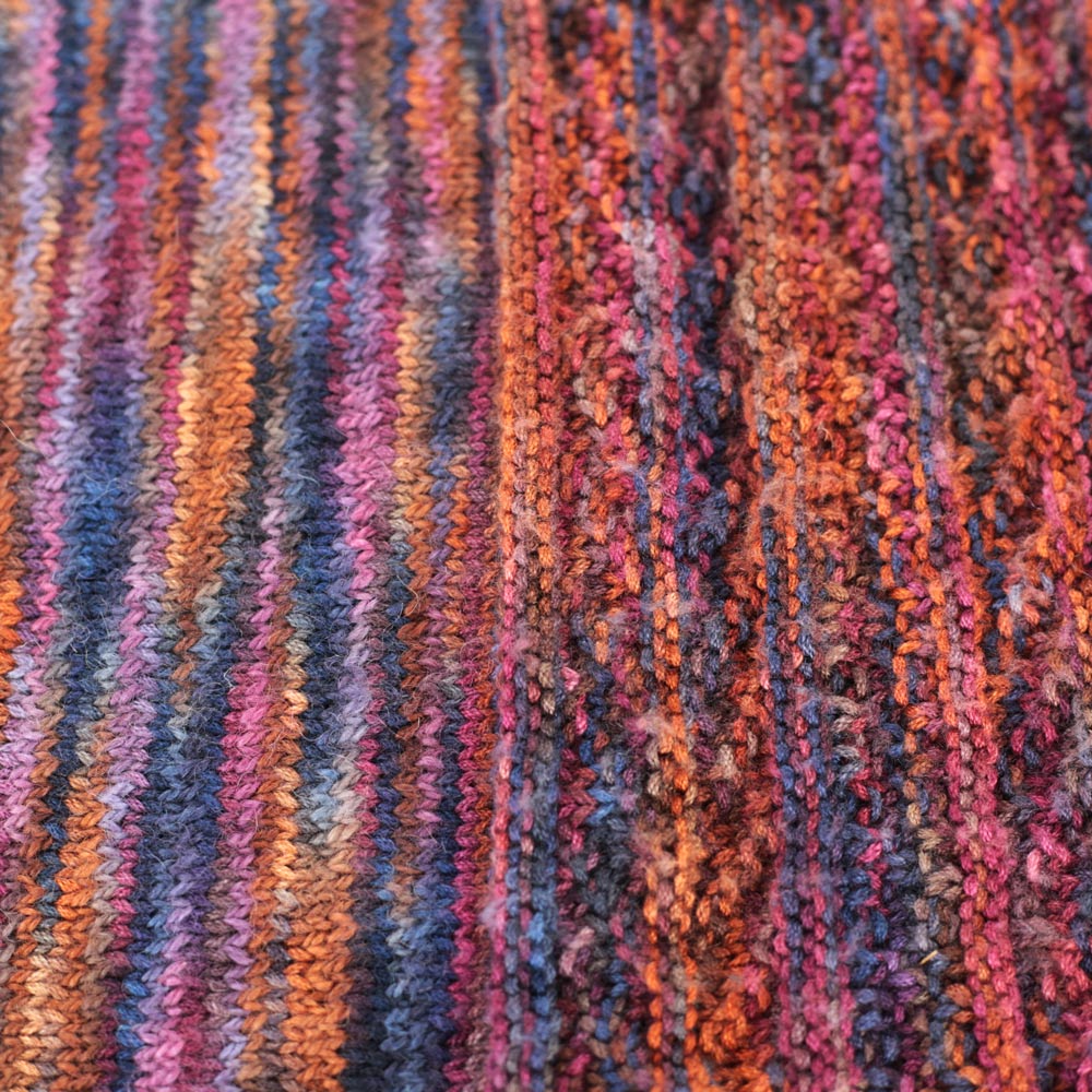 Textured knitting sample in 8ply wool.
